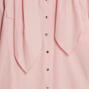 Pink poplin shirt with neck Tie