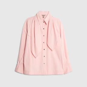 Pink poplin shirt with neck Tie