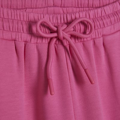 Pink Premium Drawstring Wide Leg Joggers
