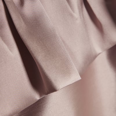 Pink Premium Frill Detail Bardot Top