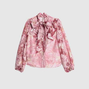 Pink Premium Sheer Floral Print Shirt