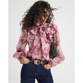 Pink Premium Sheer Floral Print Shirt