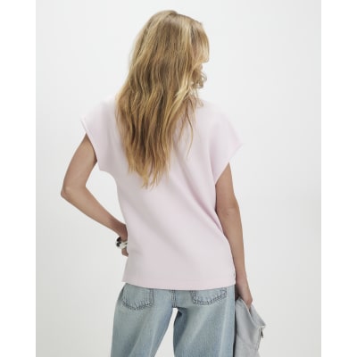 Pink Premium Twill Short Sleeve Top