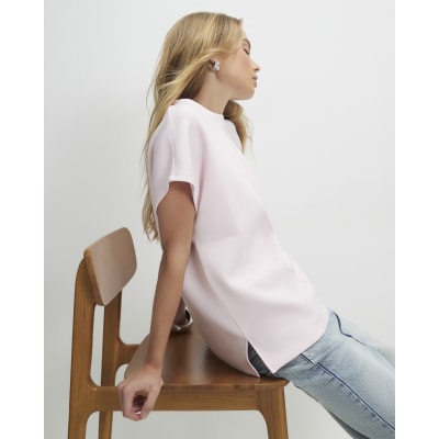 Pink Premium Twill Short Sleeve Top