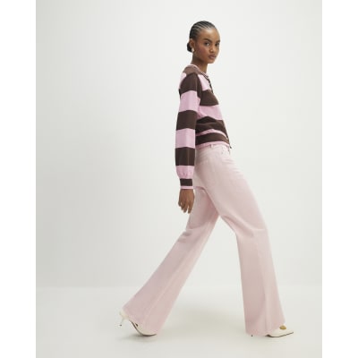 Pink Relaxed Straight Jeans