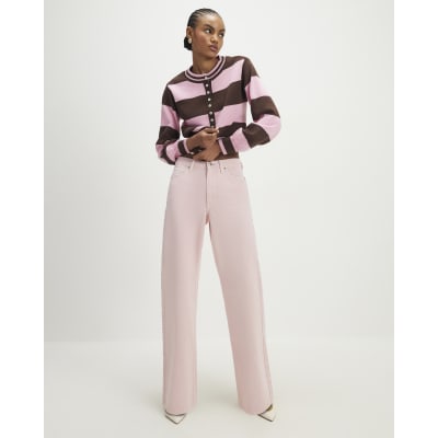 Pink Relaxed Straight Jeans