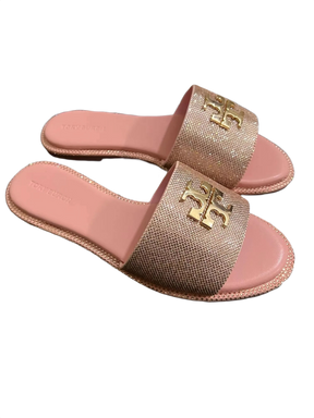 Tory Burch Luxury Pink Slippers with Diamond Accent