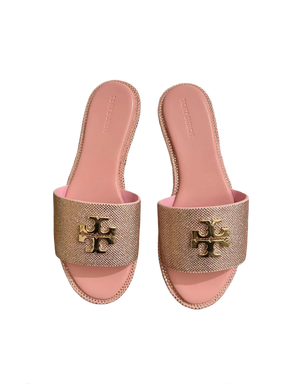 Tory Burch Luxury Pink Slippers with Diamond Accent