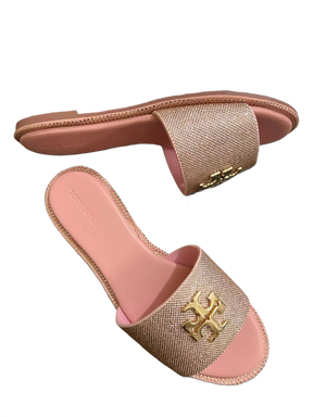 Tory Burch Luxury Pink Slippers with Diamond Accent