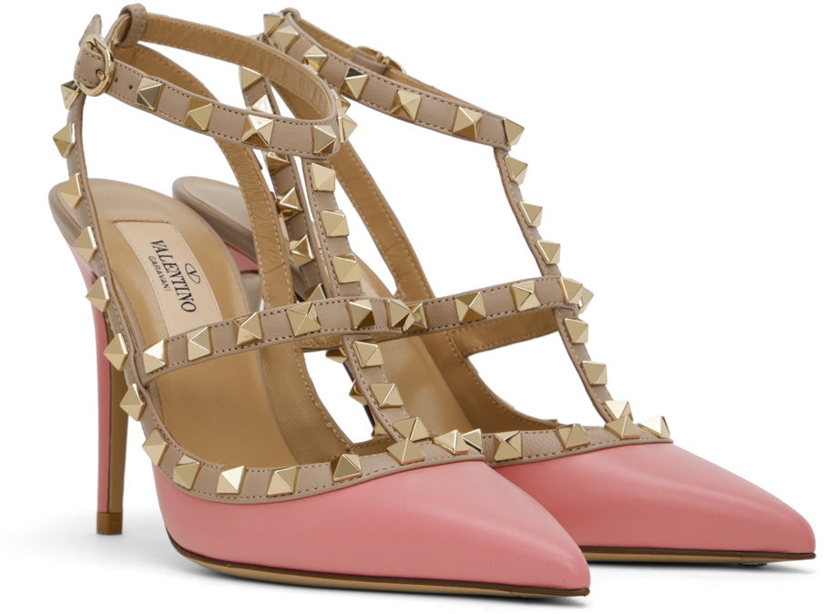 Valentino Garavani Pink Rockstud Cage Heels