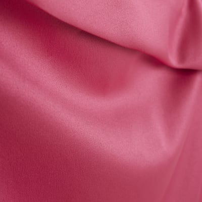 Pink Satin One Shoulder Top