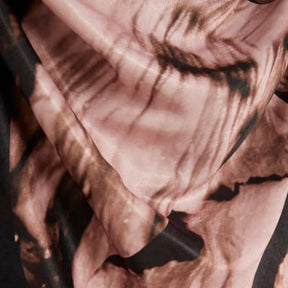 Pink Satin Printed Cowl Neck Slip Dress