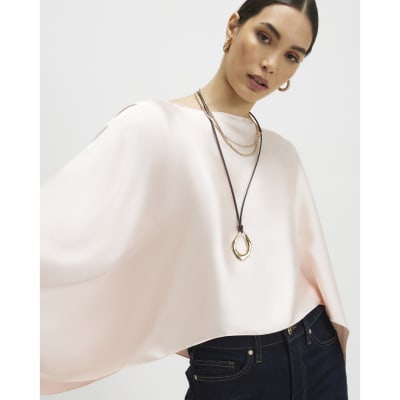 Pink Satin Waterfall Cape