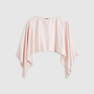 Pink Satin Waterfall Cape