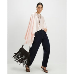 Pink Satin Waterfall Cape
