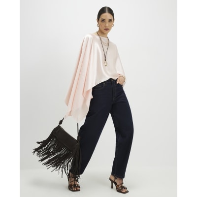 Pink Satin Waterfall Cape