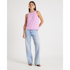 Pink Scallop Trim Tank Top