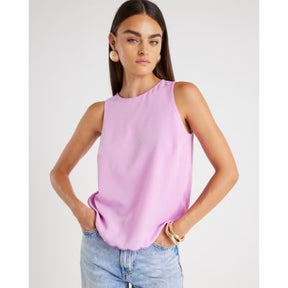 Pink Scallop Trim Tank Top