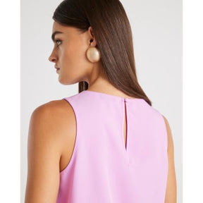 Pink Scallop Trim Tank Top