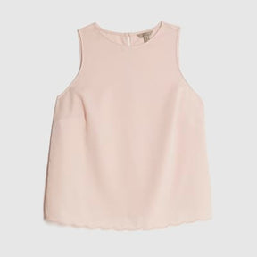 Pink Scallop Trim Tank Top