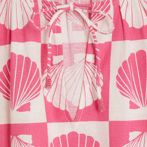 Pink Shell Print Beach Top