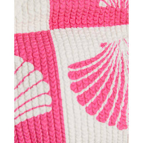 Pink Shell Print Textured Cami Bikini Top