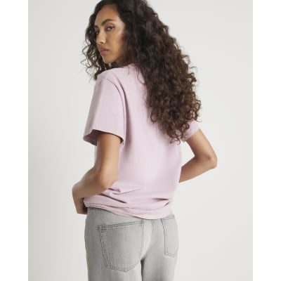 Pink Short Sleeve Diamante Skull T-shirt