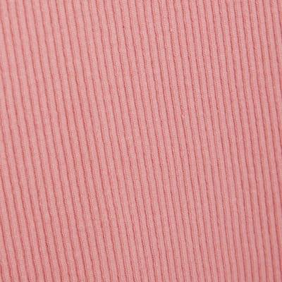 Pink Short Sleeve Fitted Ribbed T-shirt