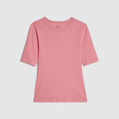 Pink Short Sleeve Fitted Top