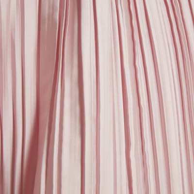 Pink Short Sleeve Pleated Hybrid T-shirt