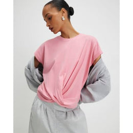 Pink Short Sleeve Twist Front T-shirt