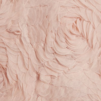 Pink Sleeveless 3D Rose Floral Mini Dress