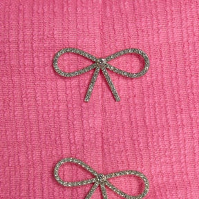 Pink Sleeveless Bow Detail Bandeau Waistcoat