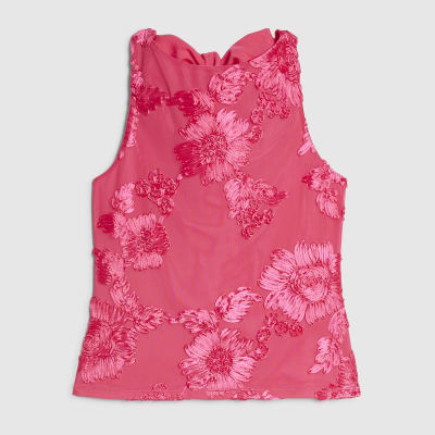 Pink Sleeveless Cornelli Racer Top
