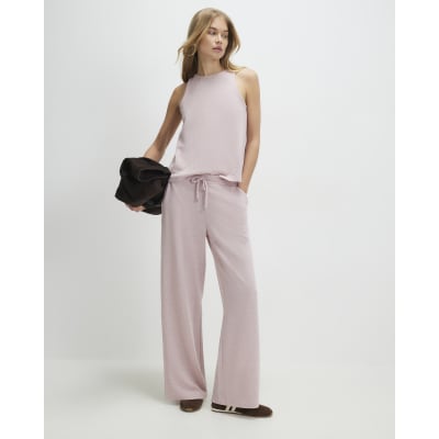 Pink Sleeveless Metallic vest Top