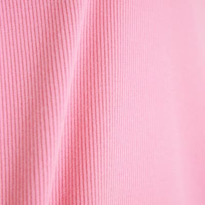 Pink Sleeveless Ribbed Tank Top