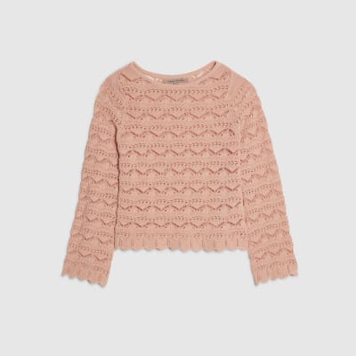 Pink Stitch Boat Neck Jumper