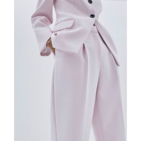 Pink Tapered Straight Leg Trousers
