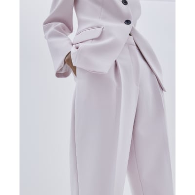 Pink Tapered Straight Leg Trousers
