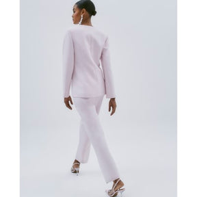 Pink Tapered Straight Leg Trousers