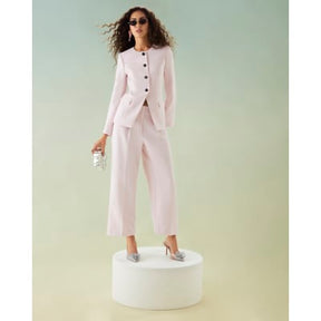 Pink Tapered Straight Leg Trousers