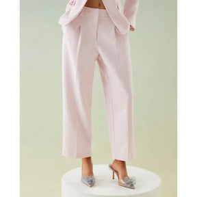 Pink Tapered Straight Leg Trousers