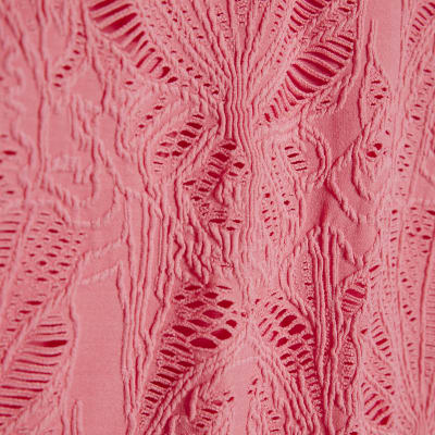 Pink Texture Shell Trim Swimsuit