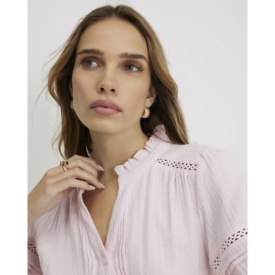 Pink Textured Tie Waist Playsuit
