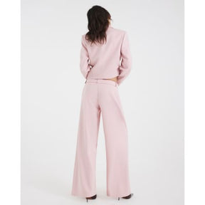 Pink Tie Waist Wide Leg Trousers