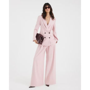 Pink Tie Waist Wide Leg Trousers