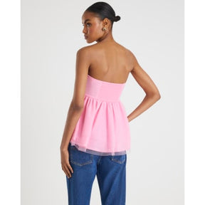 Pink Tulle Bandeau Top
