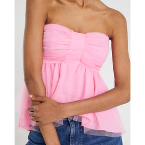 Pink Tulle Bandeau Top