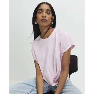 Pink Twist Front T-Shirt