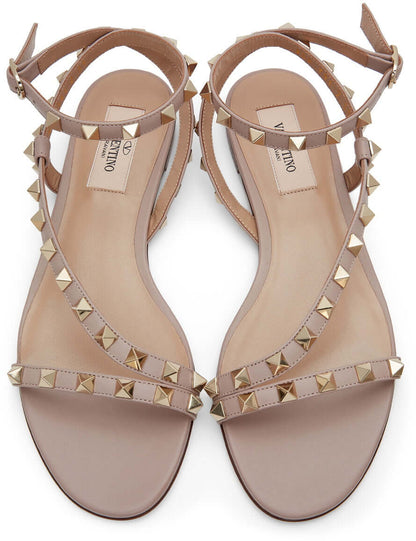 Valentino Garavani Pink Rockstud Swirl Sandals